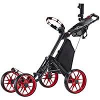 Los mejores  - CaddyTek Carrito de Golf Plegable con un Clic Carro de Golf de 4 Ruedas con Empuje-tracción Versión 3 con Bolsa de…